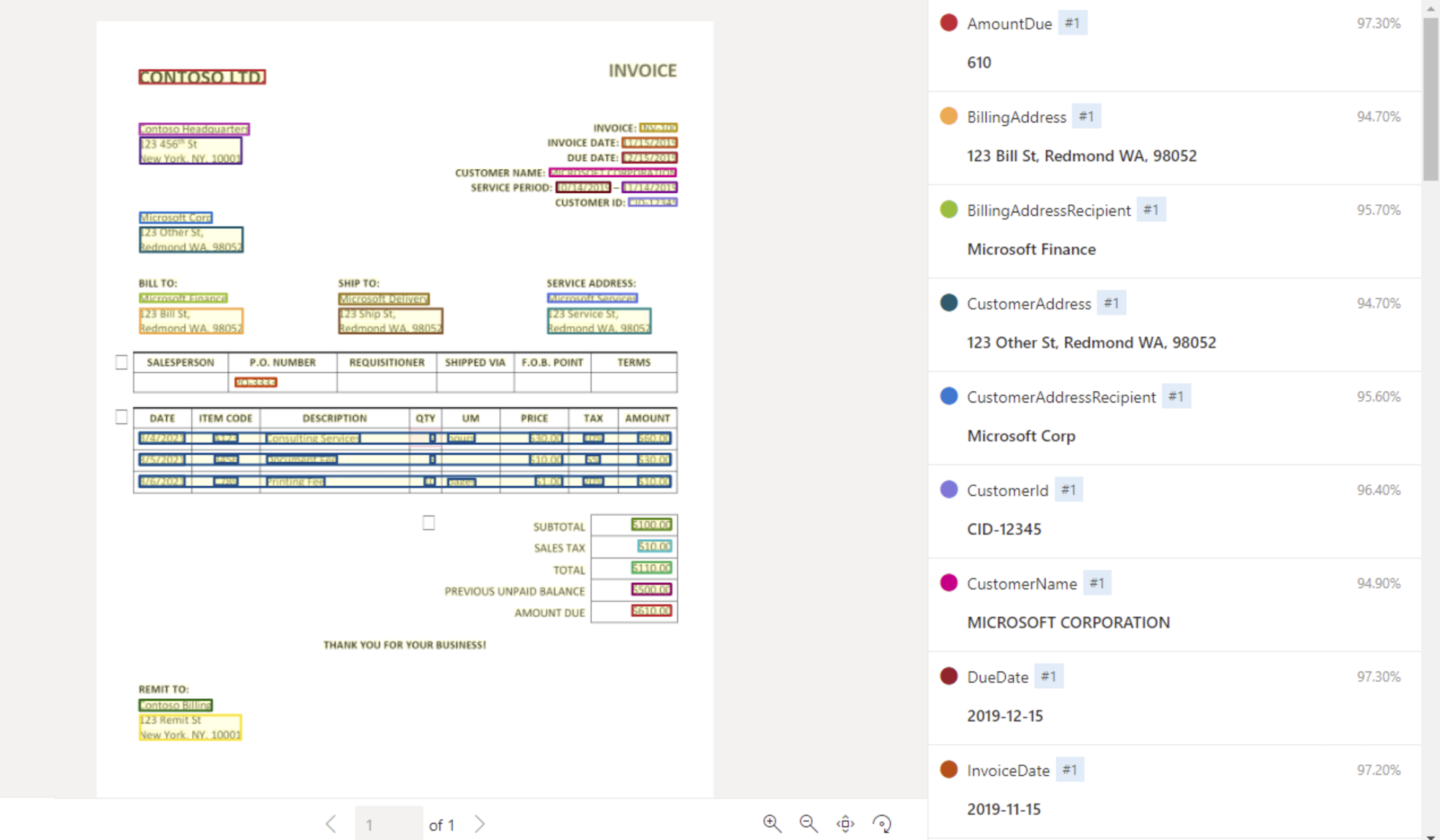 Microsoft word application document created with WordFields app
